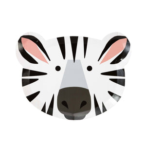Safari Animal Face Party Plates - 12 Pack