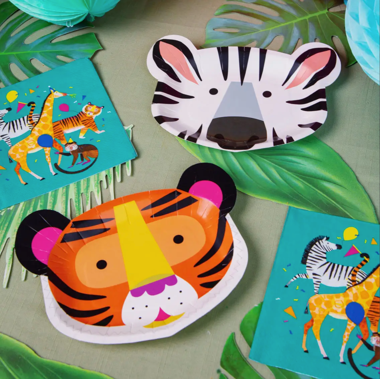 Safari Party Animal Face Paper Plates - 12pk