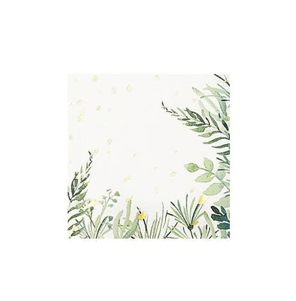 Secret Garden White Botanical Paper Cocktail Napkins - 20pk