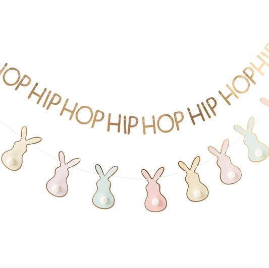 Pastel Bunny Hip Hop Pom Pom Banner