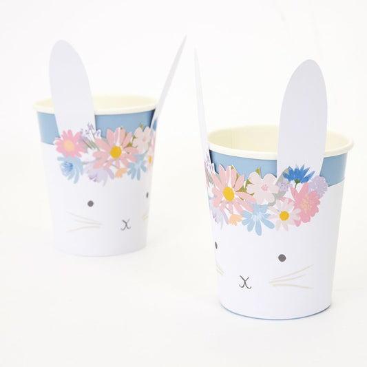 Spring Floral Bunny Cups (set of 8)