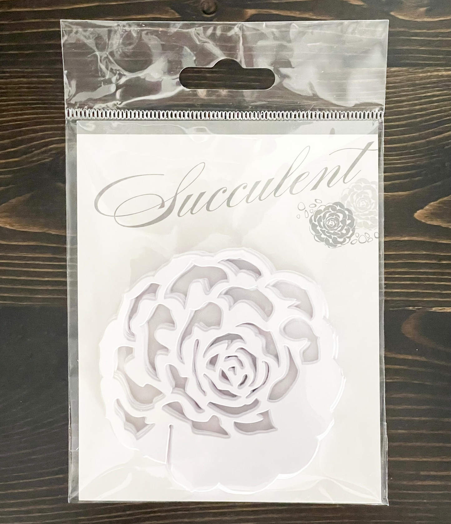 Succulent Laser Cut White Place Card / Drink Marker - 12pk