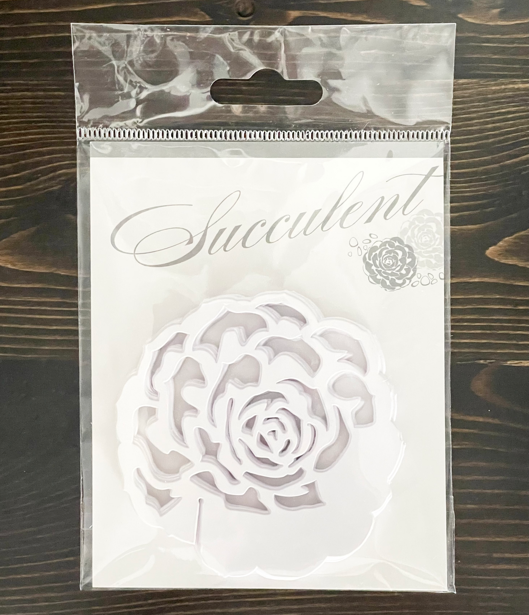 Laser Expressions Succulent Die Cut Place Card / Drink Marker - White