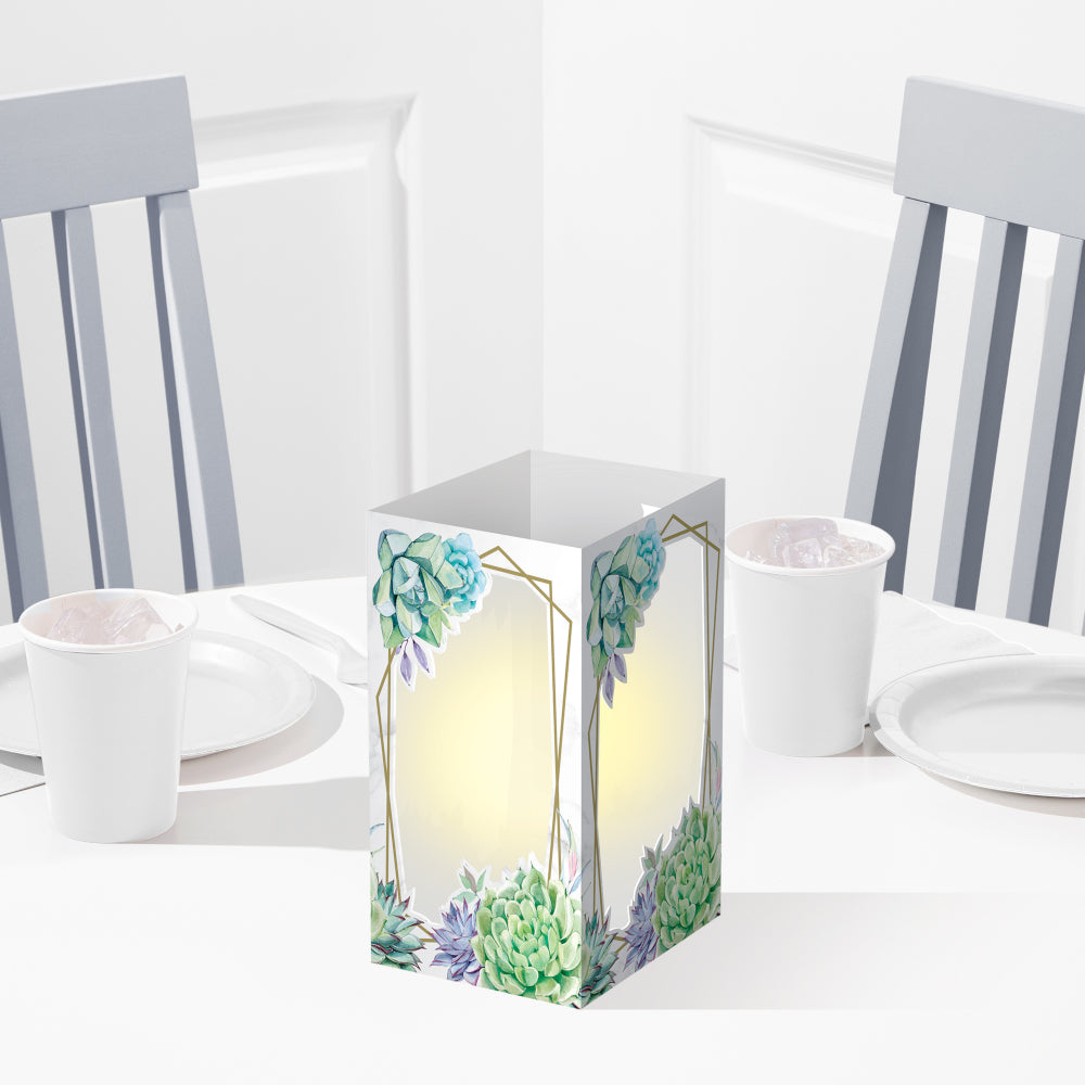 Succulent Paper Lantern Centerpiece