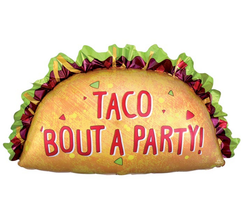 Taco 'Bout a Party Taco Shape 33" Packaged Foil Balloon