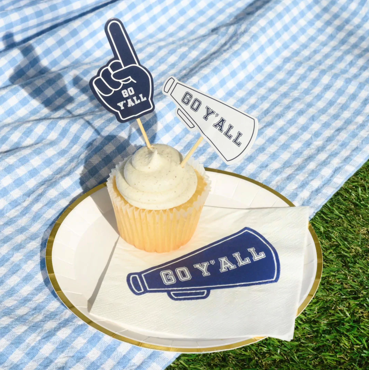 Go Y'all Football Tailgate Cupcake Toppers - 10pk