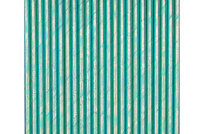 Teal Iridescent Foil Paper Straws - 25pk