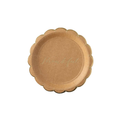 Harvest Scalloped 'Thankful' Kraft 9" Paper Plates - 8pk