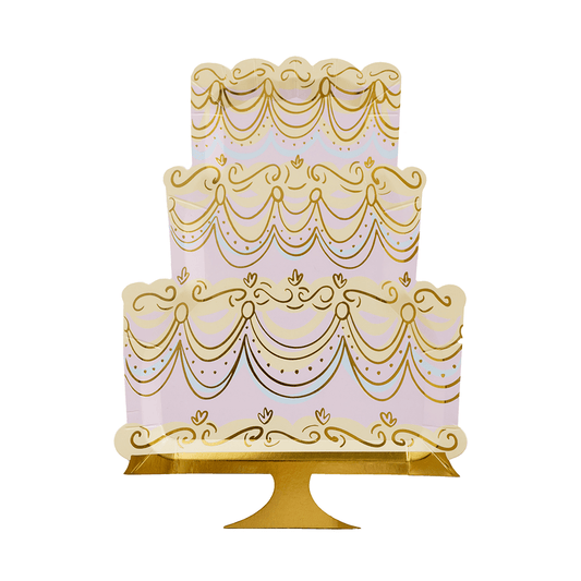 Let Them Eat Cake Large Tiered Cake Shaped Plates - 8pk