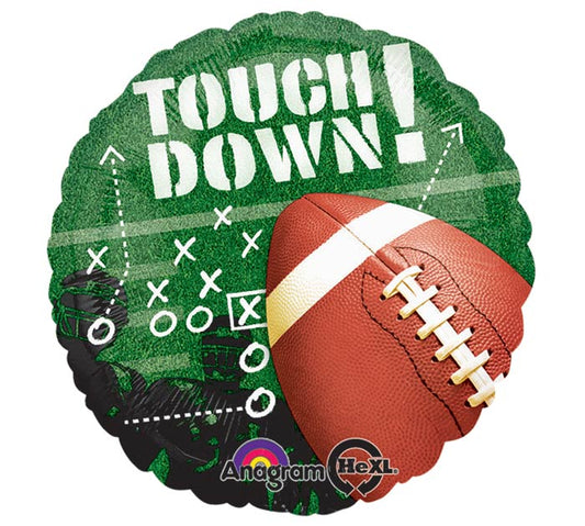 Football Touchdown Packaged Foil Balloon - 17"