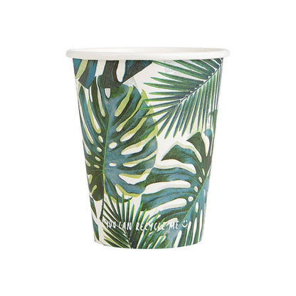 Tropical Palm Leaf Paper Cups - 8pk