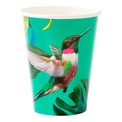 Tropical Bird Assorted Bright 12oz Paper Party Cups - 12pk