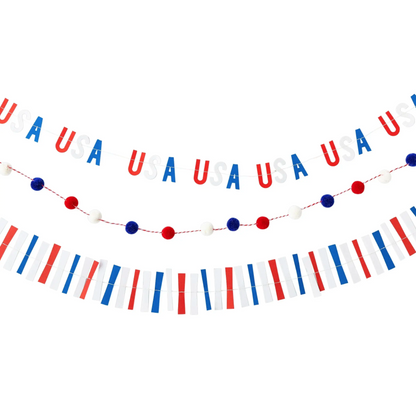 Stars and Stripes Ticker Tape Mini Banner Set