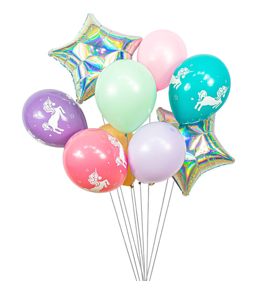 Unicorn Party Assorted Balloons - 9pk