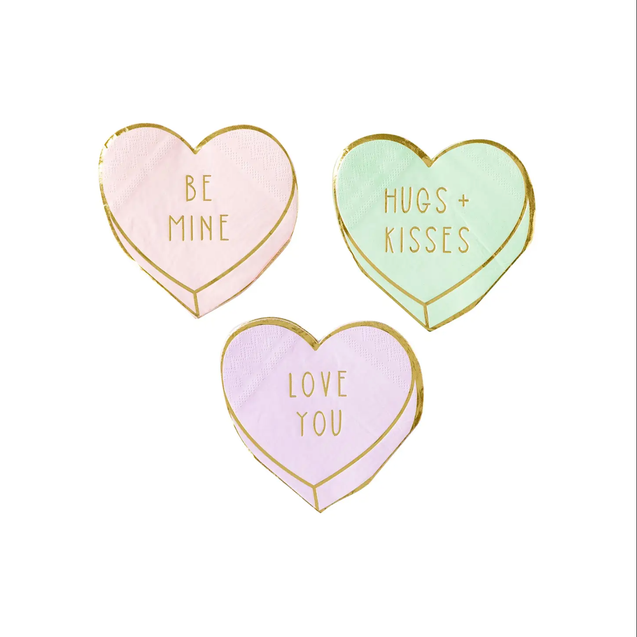 Pastel Candy Conversation Heart Paper Napkin Set - 18pk