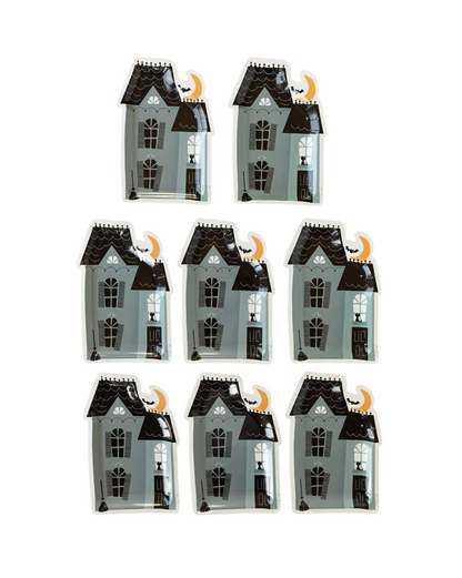 Witching Hour Haunted House Shaped Plates - 8pk