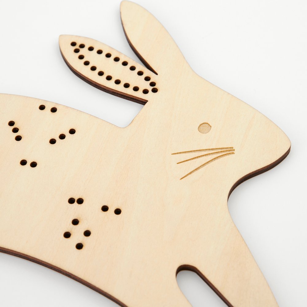 Wooden Spring Bunny Embroidery Activity Kit