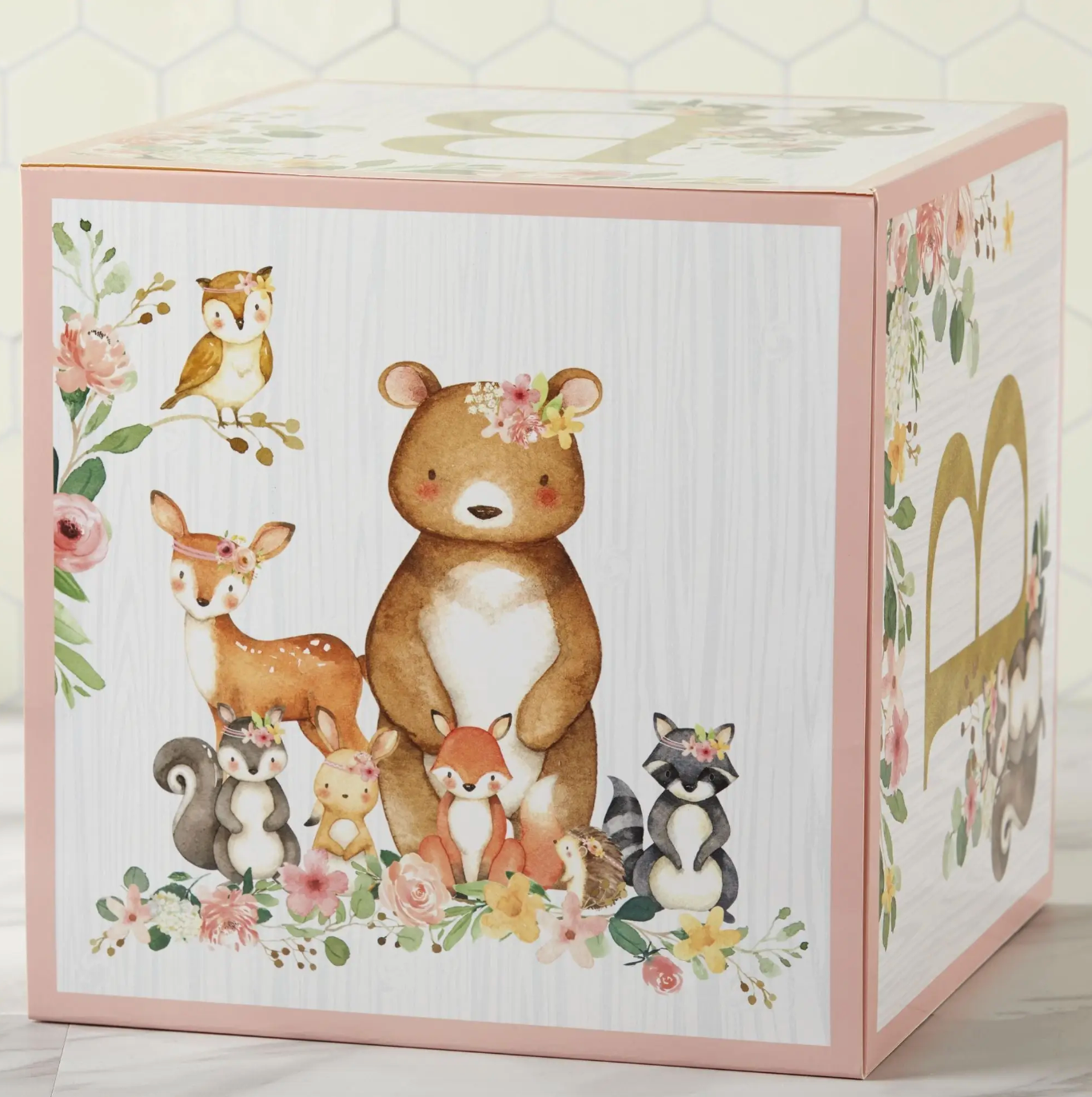 Woodland Baby Blocks Box Set - Pink (Set of 4)