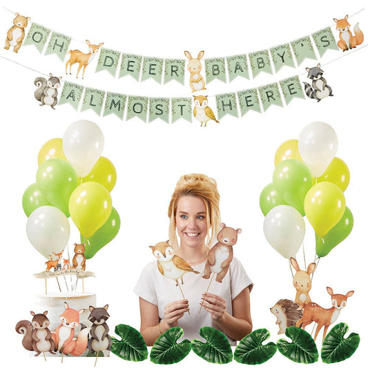 Woodland Animal Baby Shower 33-Piece Party Decor Kit