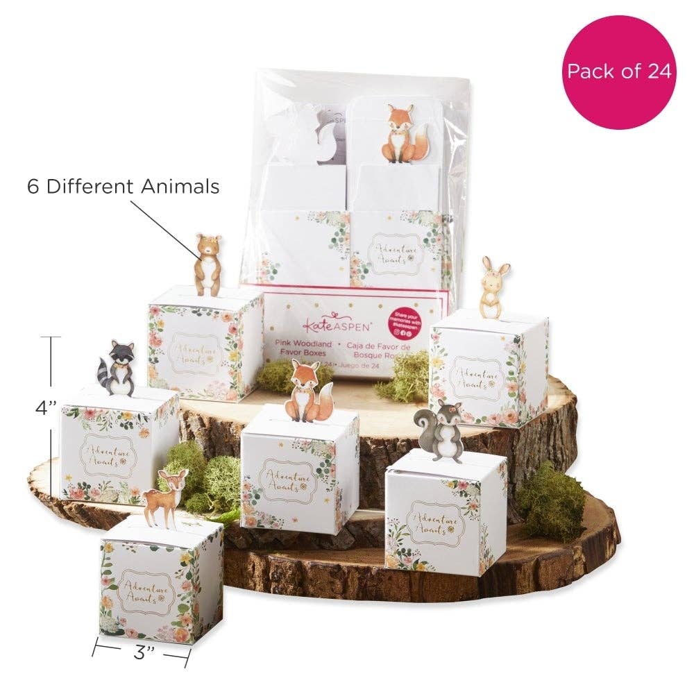 Woodland Animal 'Adventure Awaits' Party Favor Boxes - 24pk