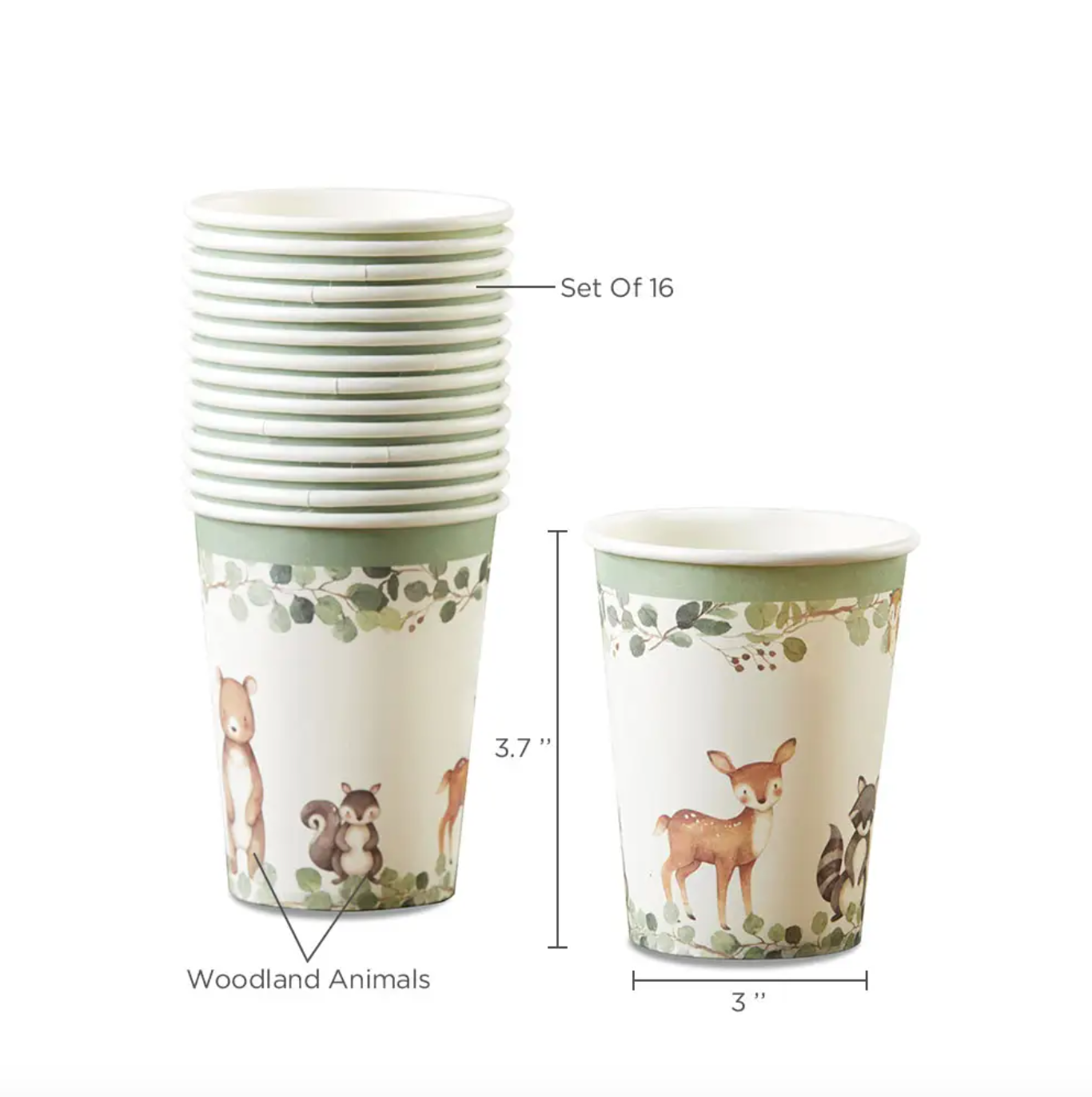 Woodland Animal 8 oz. Paper Cups - 16pk