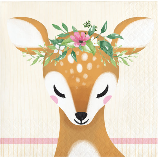 Woodland Deer Beverage Napkins - 16pk