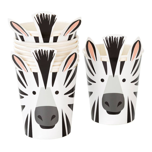 Safari Party Zebra Animal Paper Cups - 8pk