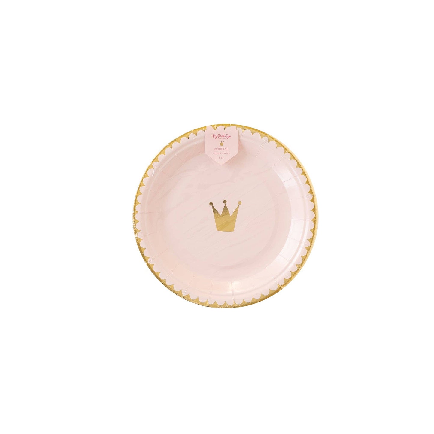 Pink Princess Crown Small Party Plates - 8pk