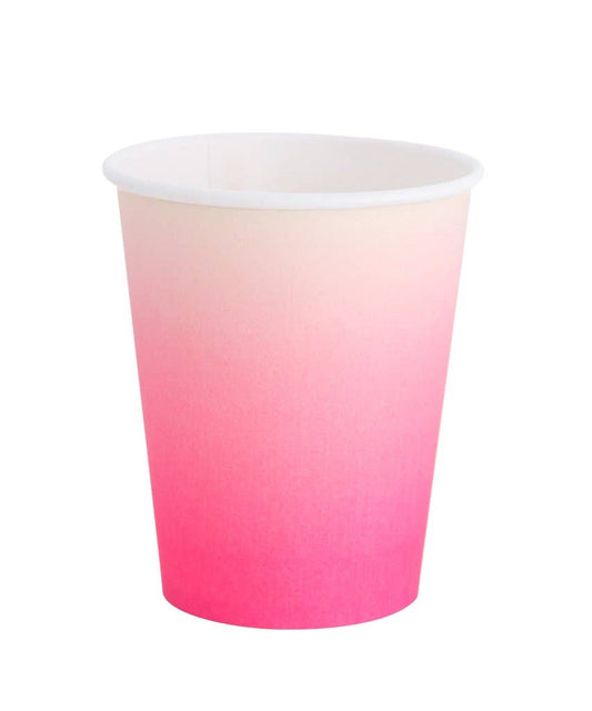 Pink Ombre 8oz Paper Party Cups - 8pk