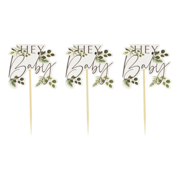 Hey Baby Shower Cupcake Toppers – Très Chic Party Boutique