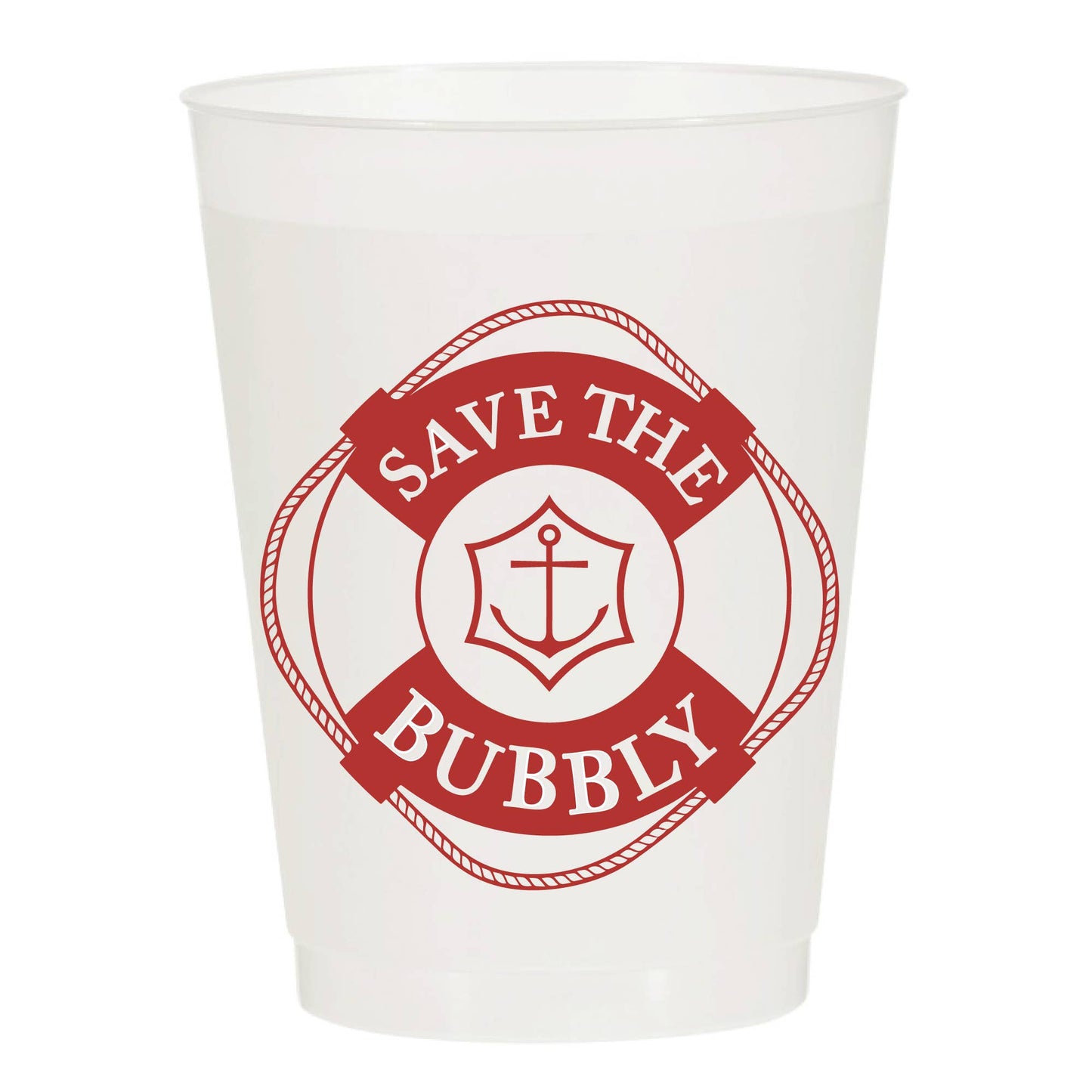 Save The Bubbly Anchor Nautical Reusable Party Cups - 6pk