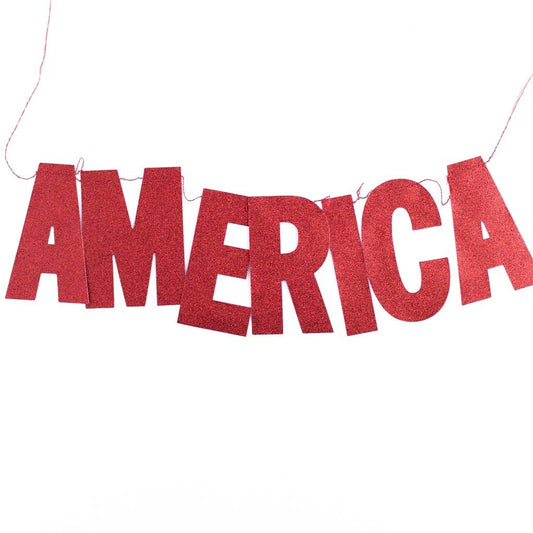 Stars & Stripes Red Glitter America Banner