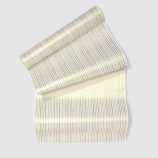 Gold Pinstripe Table Runner - 20” x 25’