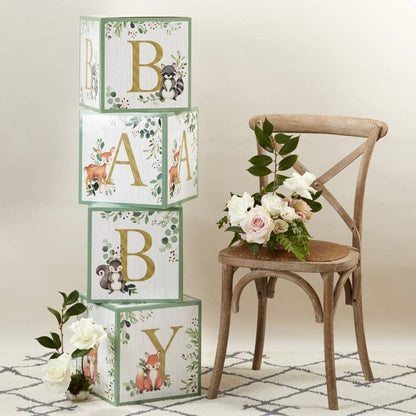 Woodland Animal Baby Shower Block Box Set