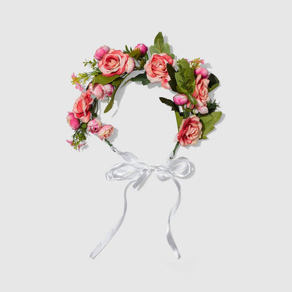 Pink Rose Flower Crown - Adult Size