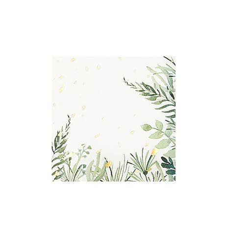 Secret Garden - White Botanicals Cocktail Paper Napkins
