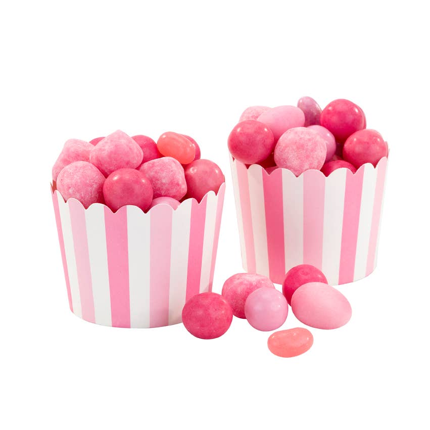 Pink Striped Treat Cups - 20 Pack