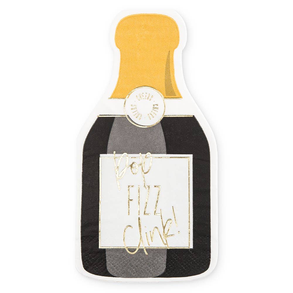 Champagne Bottle Pop Fizz Clink Paper Party Napkins