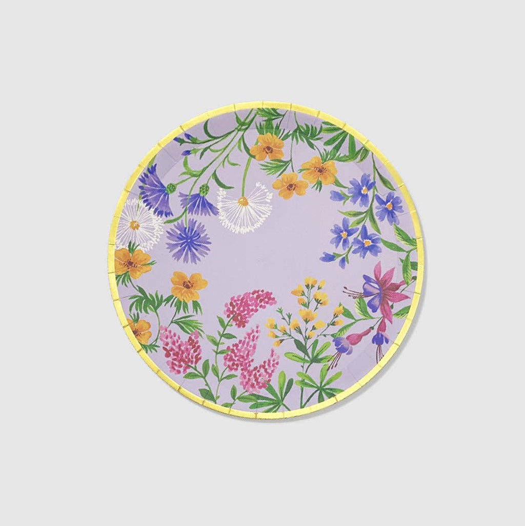 Wildflowers Large Paper Party Plates (10 per pack) - Lavender