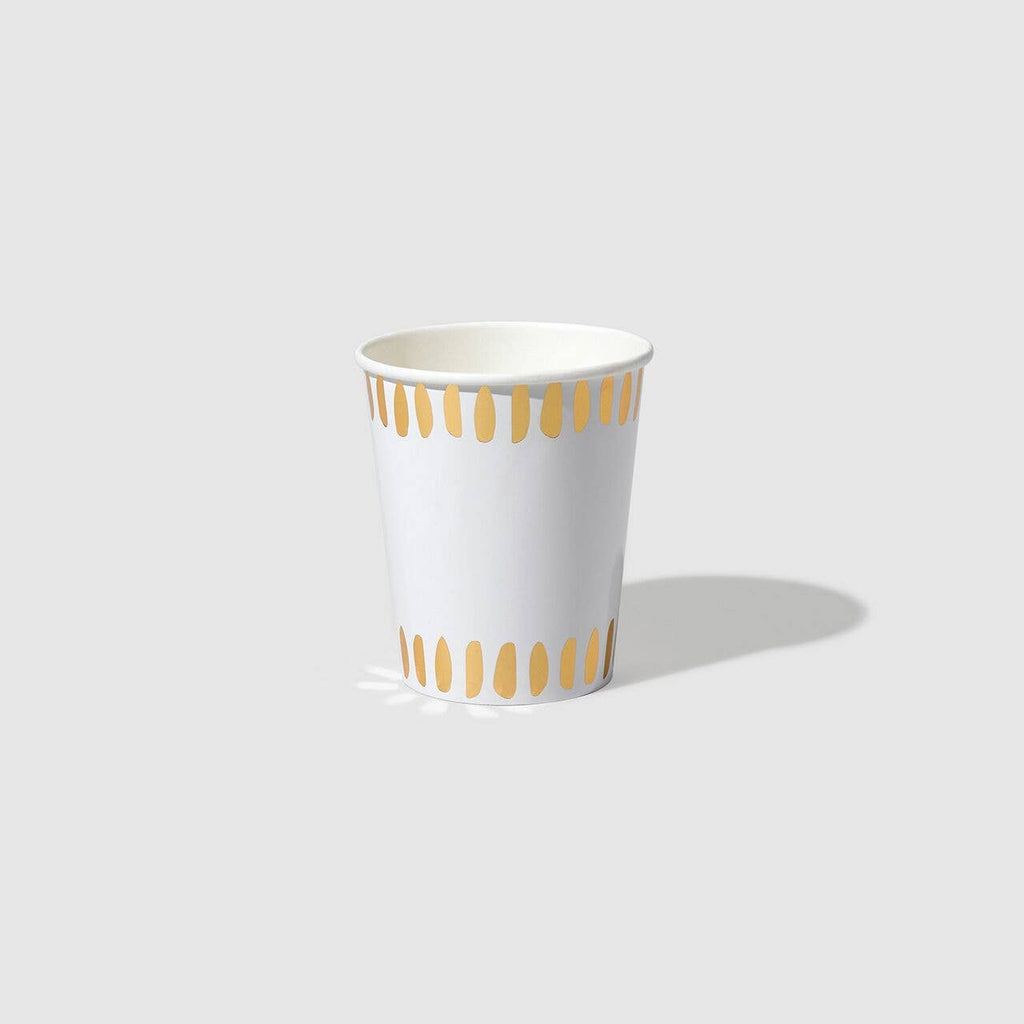 Gold Brushstroke Paper Party Cups (10 Count)