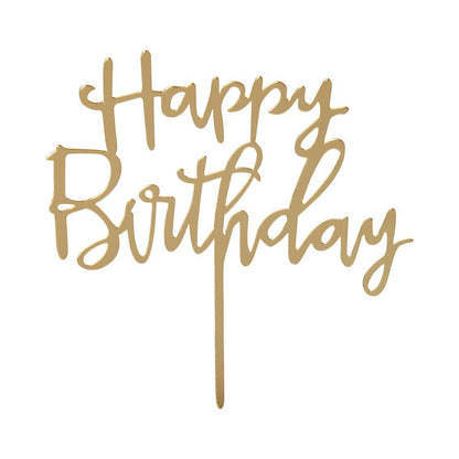 Luxe, Gold Acrylic Happy Birthday Cake Topper