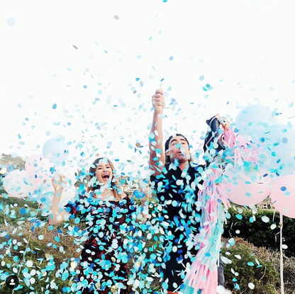 Gender Reveal - Jumbo Gold Confetti Balloon & Tassel