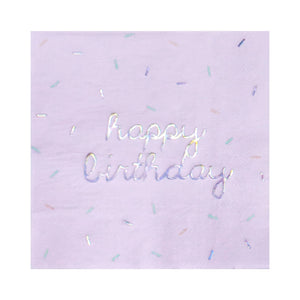 Sprinkles - Pastel Happy Birthday Lunch Napkins (Multi-Color)