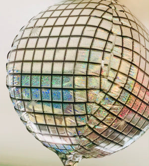 Silver Disco Ball Packaged Foil Balloon - 15"