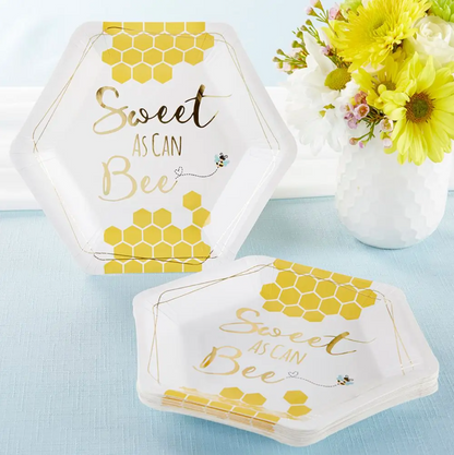 Sweet as Can Bee 7 in. Premium Paper Plates - 16pk