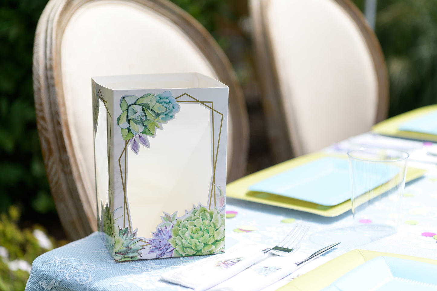 Succulent Paper Lantern Centerpiece